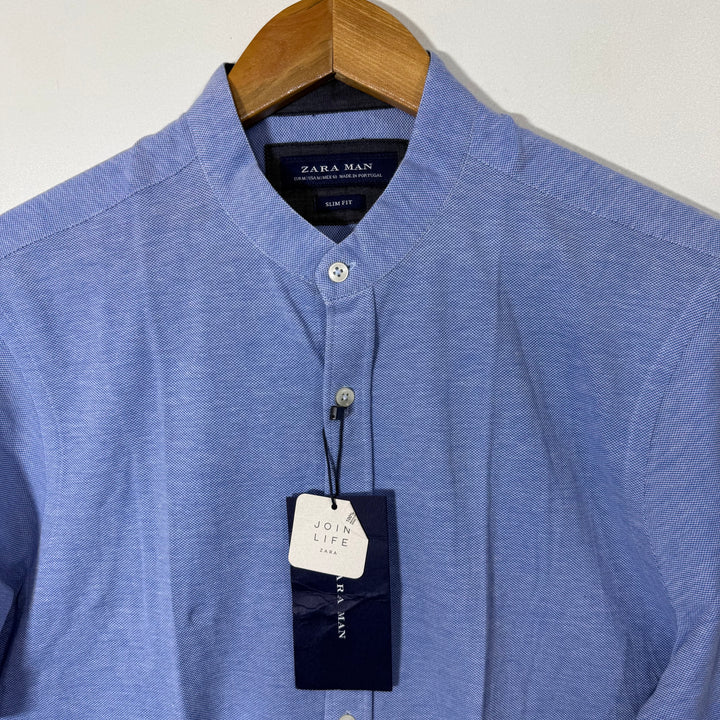 ZARA MAN SLIM FIT BEN COLLAR HALF SLEEVES TSHIRT FABRIC SHIRT BRAND NEW