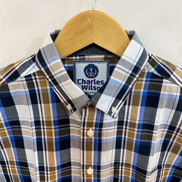 CHARLES WILSON BUTTON DOWN CASUAL COTTON SHIRT