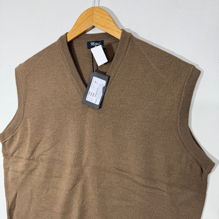 METAL V NECK LANA ACRYLIC SLEEVES LESS SWEATER BRAND NEW