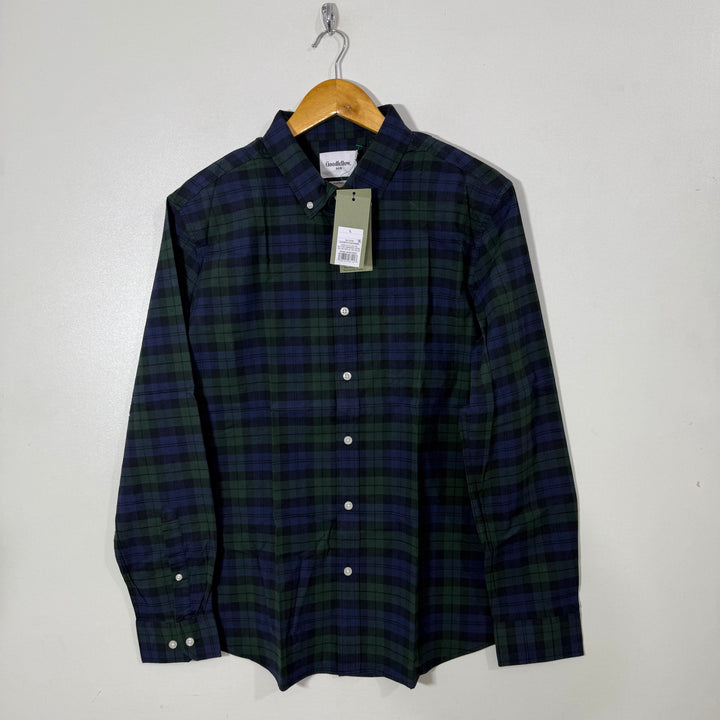 GOOD FELLOW &CO BUTTON DOWN CHECKERED CASUAL COTTON SHIRT BRAND NEW