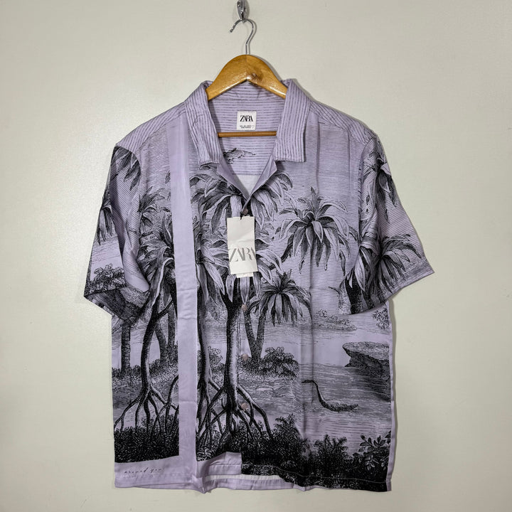 ZARA PRINTED SAFARI COLLAR HALF SLEEVES HAWAI SHIRT BRAND NEW