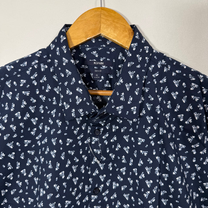 KIABI SLIM FIT PRINTED CASUAL COTTON SHIRT