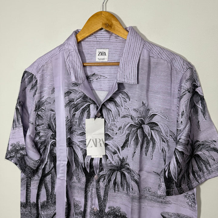 ZARA PRINTED SAFARI COLLAR HALF SLEEVES HAWAI SHIRT BRAND NEW
