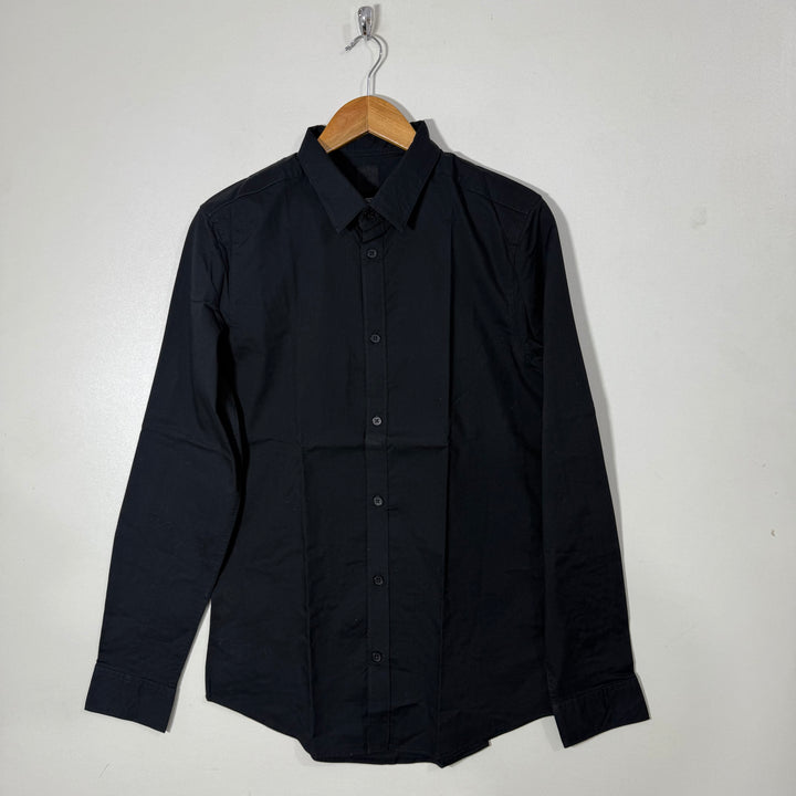 H&M SLIM FIT COTTON SHIRT BLACK COLOUR