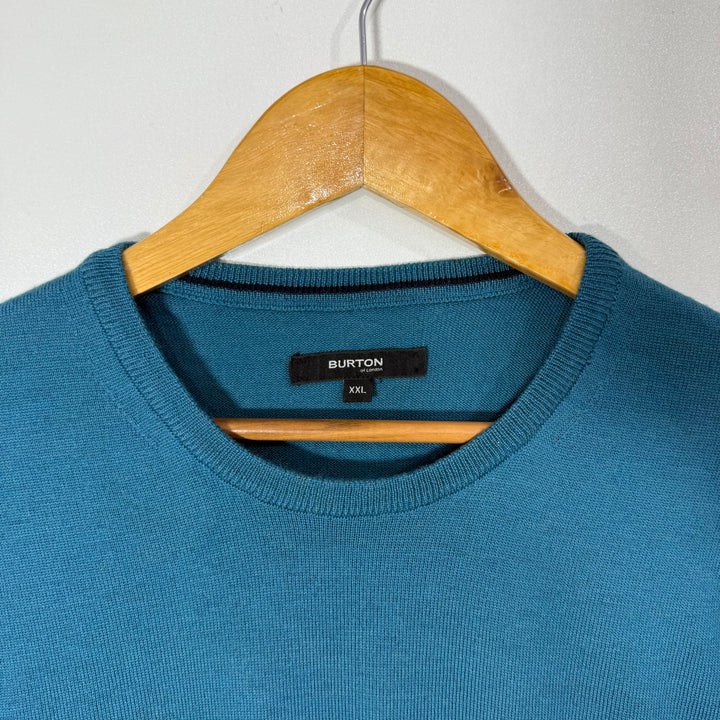 BURTON EXTRA FINE MERINO WOOL SWEATER GREEN COLOUR