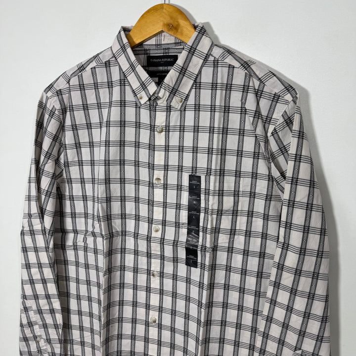 BANANA REPUBLIC UNTUCKED FIT BUTTON DOWN CASUAL COTTON SHIRT BRAND NEW