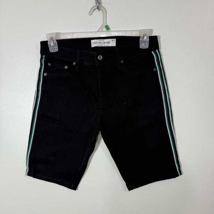 TOPMAN SKINNY FIT DENIM SHORT BLACK COLOUR