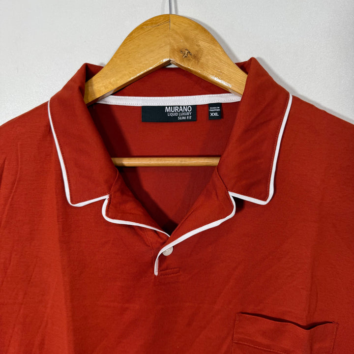 MURANO LIQUID LUCURY SLIM FIT COTTON POLO TSHIRT