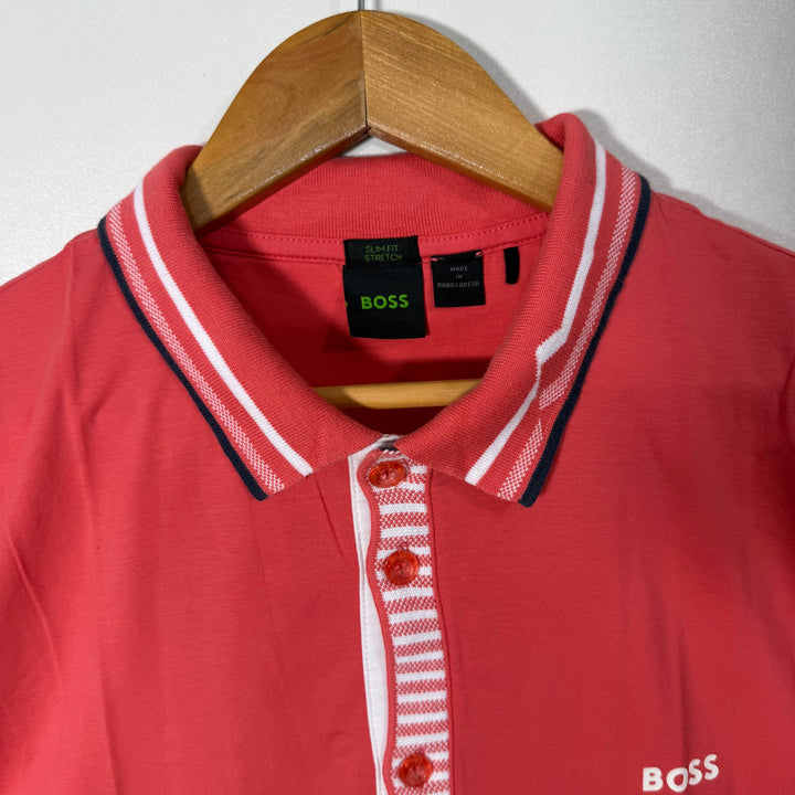 BOSS SLIM FIT COTTON POLO TSHIRT WITH STRETCH