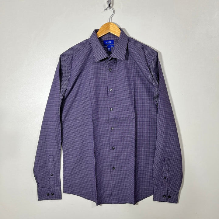 APT.9 SLIM FIT PREMIER FLEX CHECKERED SHIRT