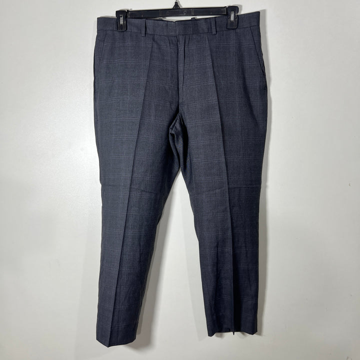 PERRY ELIS SLIM FIT CHECKERED  DRESS PANT WITHOUT STRETCH GREY COLOUR