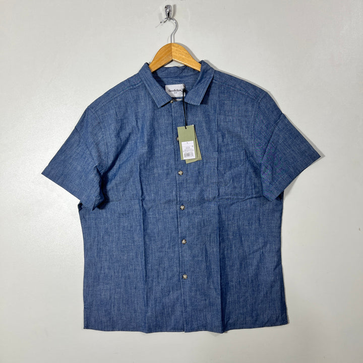 GOOD FELLOW & CO STANDARD FIT SAFARI COLLAR COTTON HALF SLEEVES SHIRT BRAND NEW