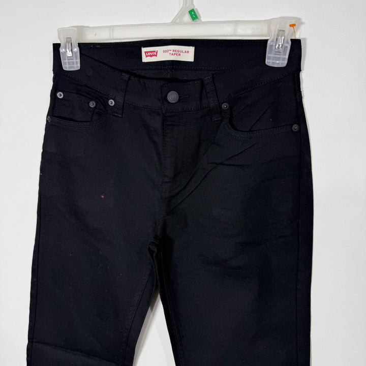 LEVIS 502 REGULAR TAPER FITDENIM PANT WITH STRETCH BLACK COLOUR