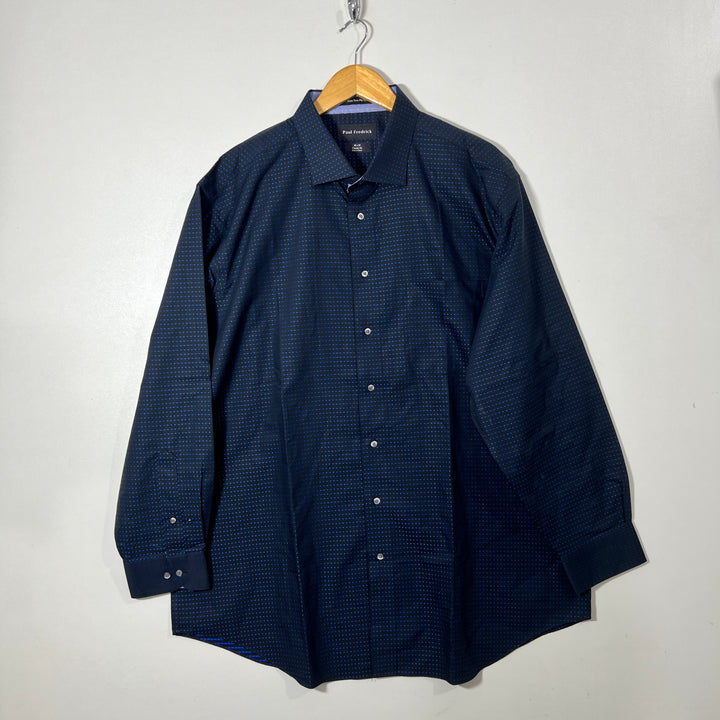 PAUL FREDRICKNON IRON TWO PLY COTTON CLASSIC FIT COTTON SHIRT