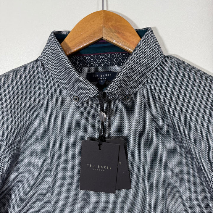 TED BAKER BUTTON POLO TSHIRT BRAND NEW GREY COLOUR