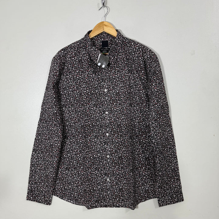 H&M SLIM FIT PRINTED CASUAL COTTON SHIRT BRAND NEW
