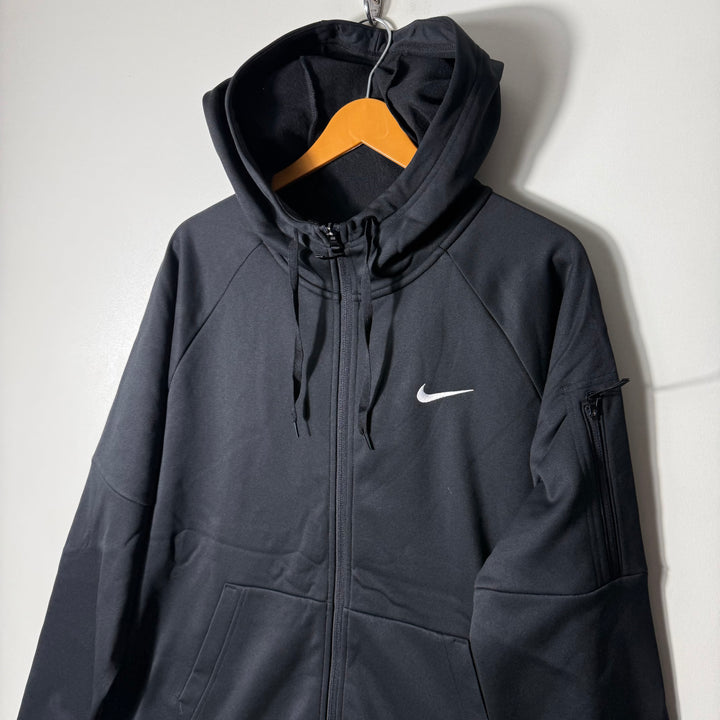 NIKE THERMA FIT SPORT JACKET INNER FLEECE WITH HOOD BLACK COLOUR