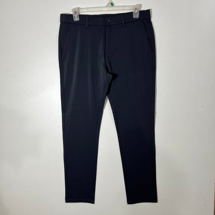 PLAID & PLAIN SLIM FIT PERFORMANCE PANT WITH STRETCH GREY COLOUR