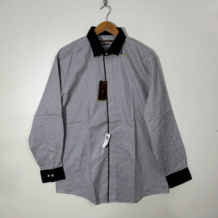 BCBG ATTITUDE MODERN FIT SEMI FORMAL CHECKERED SHIRT BRAND NEW