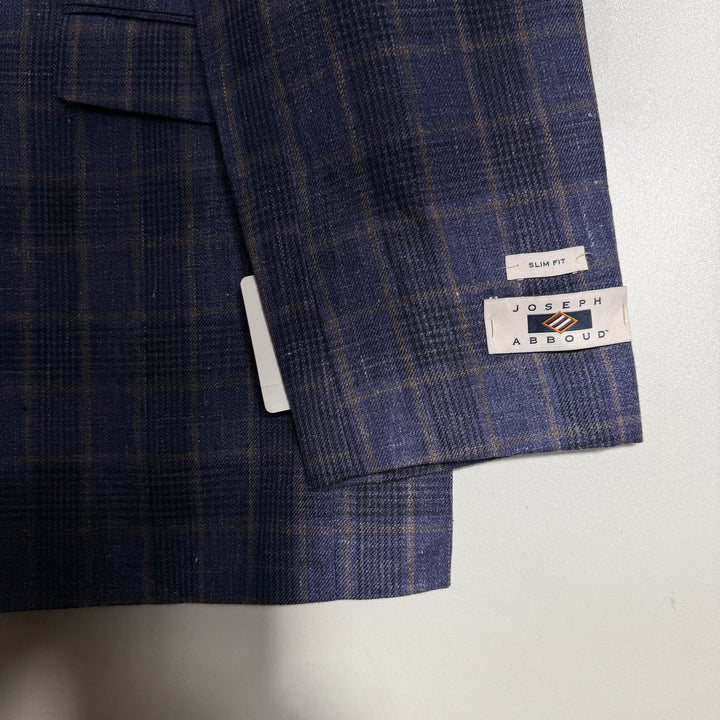 JOSEPH ABBOUD LINEN CHECKERED CASUAL BLAZER COAT BRAND NEW