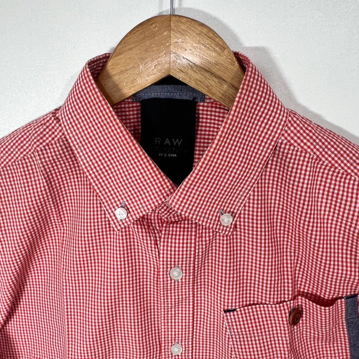 G STAR RAW BUTTON DOWN HALF SLEEVES CHECKERED SHIRT