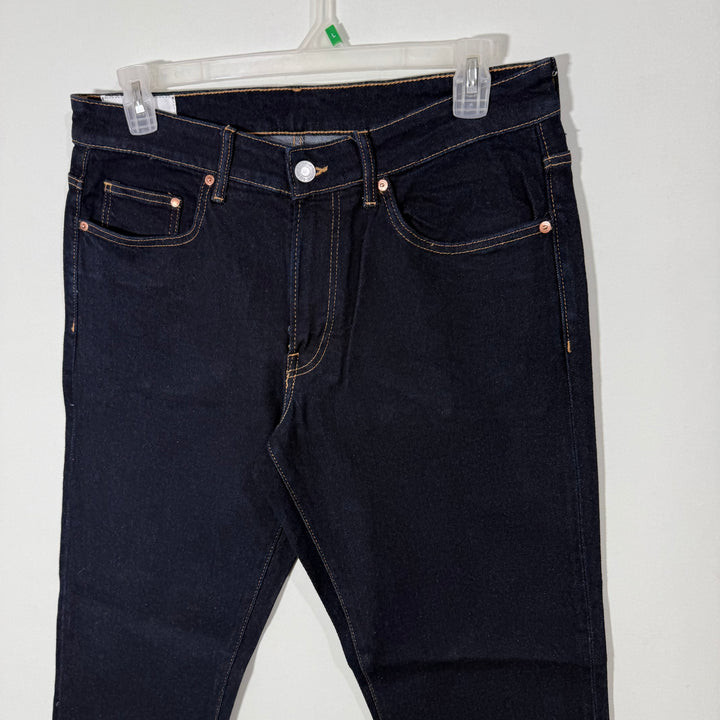 H&M STRAIGHT REGULAR FIT DENIM PANT WITH STRETCH BLUE COLOUR