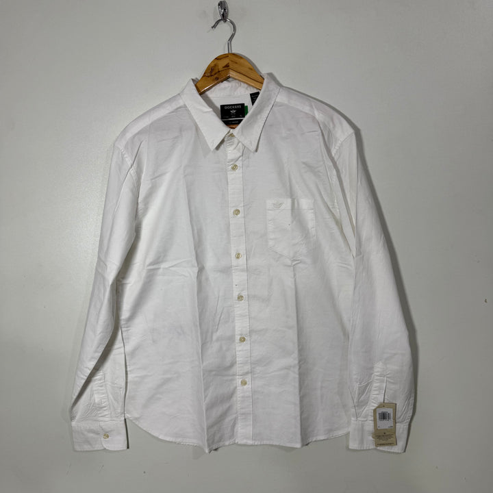 DOCKERS BUTTON DOWN OXFORD COTTON SHIRT WITH STRETCH