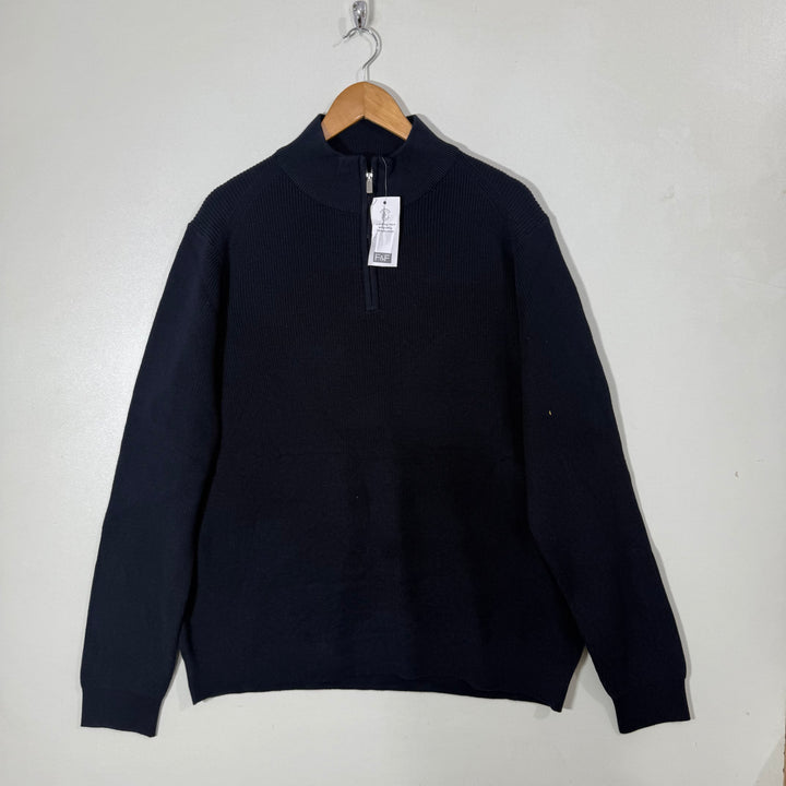 F&F HALF ZIP KNITWEAR COTTON SWEATER BRAND NEW BLUE COLOUR