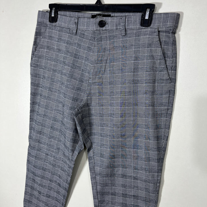 NEXT TAPERED SLIM FIT CHECKERED DRESS PANT WITH STRETCH