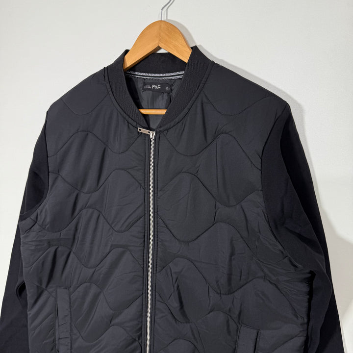 F&F BEN COLLAR BOMBER JACKET BLACK