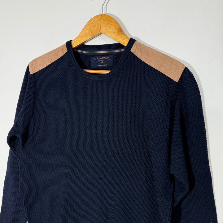 AT COMPANY KNITWEAR COTTON SWEATER BLUE COLOUR