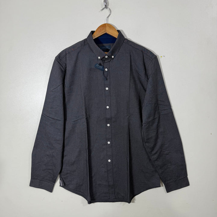 ZARA SLIM FIT BUTTON DOWN OXFORD COTTON SHIRT BRAND NEW GREY COLOUR