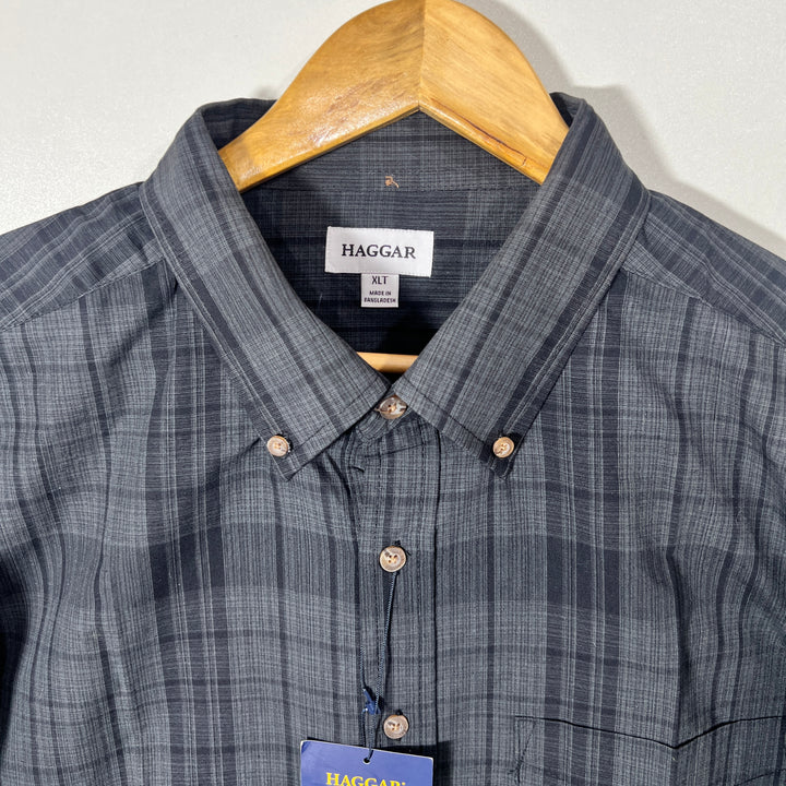 HAGGAR BUTTON DOWN CASUAL COTTON SHIRT