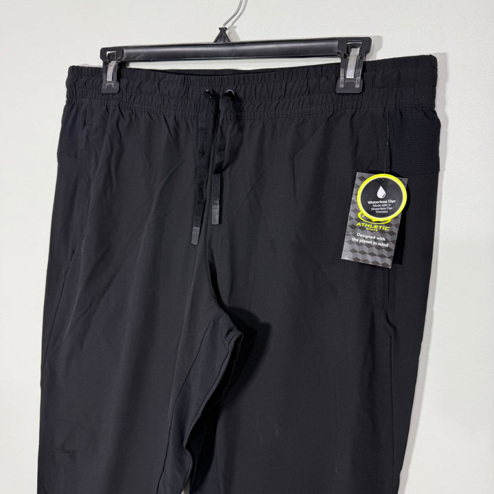ATHLETIC WORKS HYBRID PARACHUTE SPORT TROUSER BRAND NEW SIDE ZIP POCKETS WITH BACK ZIP POCKETS BLACK COLOUR