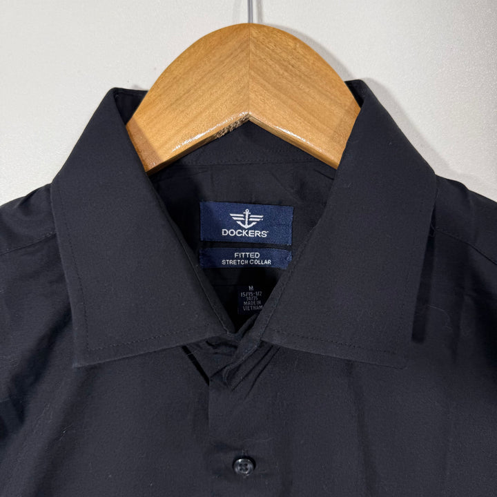 DOCKERS FITTED STRETCH COLLAR FORMAL SHIRT  BLACK COLOUR