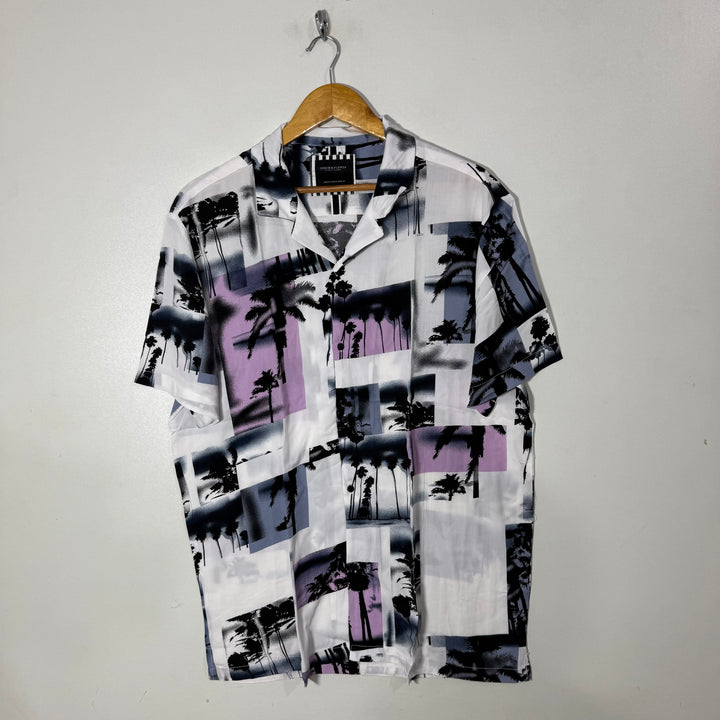 DENIM & FLOWER CUBAN COLLAR HALF SLEEVES HAWAI SHIRT BRAND NEW