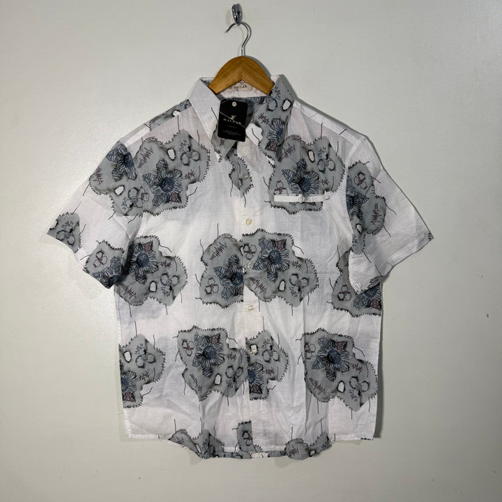 HAILAN VINTAGE PRINTED HALF SLEEVES COTTON SHIRT  BRAND NEW