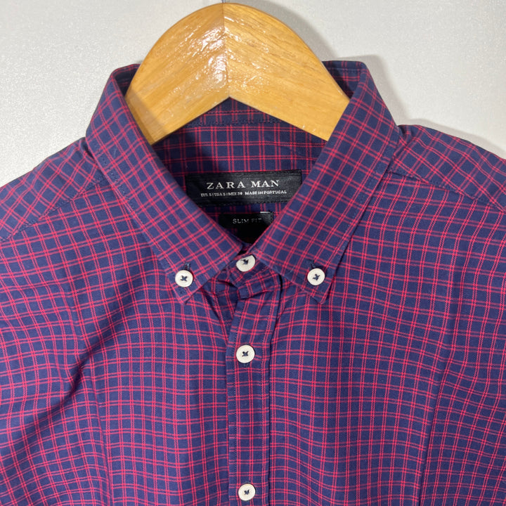 ZARA MAN SLIM FOT BUTTON DOWN CASUAL COTTON SHIRT
