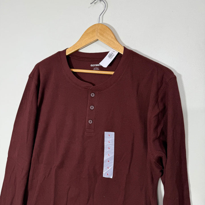 OLD NAVY HENLEY COLLAR KNITED LONG SLESVES COTTON BRAND NEW