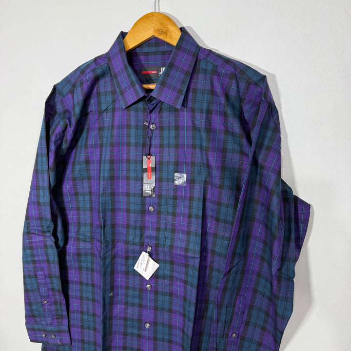 J FERRAR COTTON CHECKERED SHIRT BRAND NEW WITH STRETCH