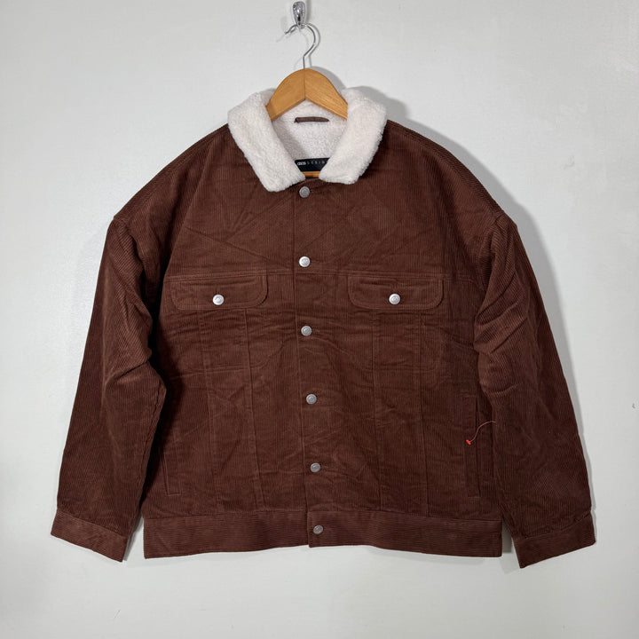 ASOS CORDUROY DOUBLE POCKETS JACKET INNER SHERPA LINNED