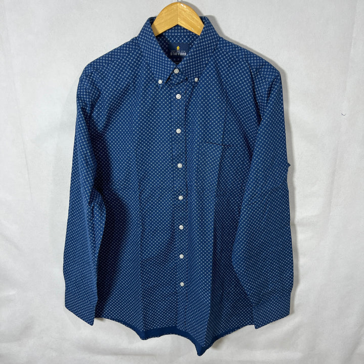 STAFFORD TRAVEL WRINKLE FREE OXFORD COTTON SHIRT