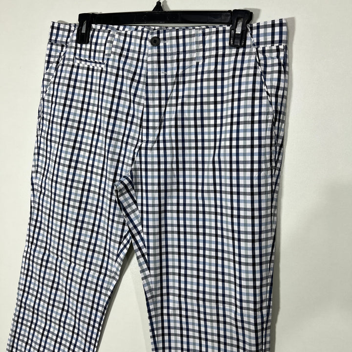 HUGO BOSS CHECKERED COTTON CHINO PANT W