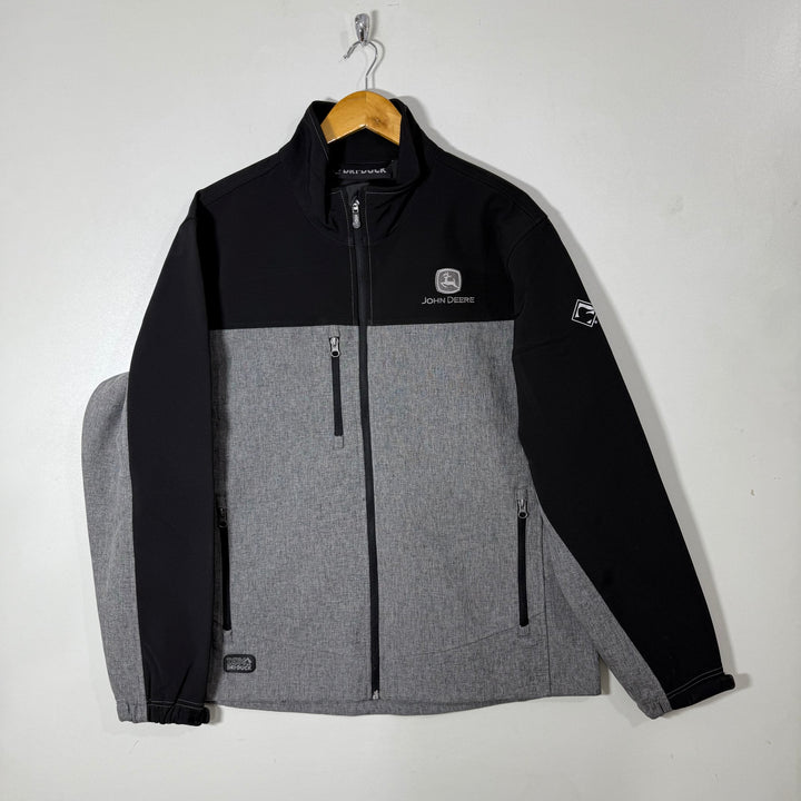 JOHN DEERE SOFT SHELL WINDBREAKER JACKET INNER FLEECE GREY COLOUR