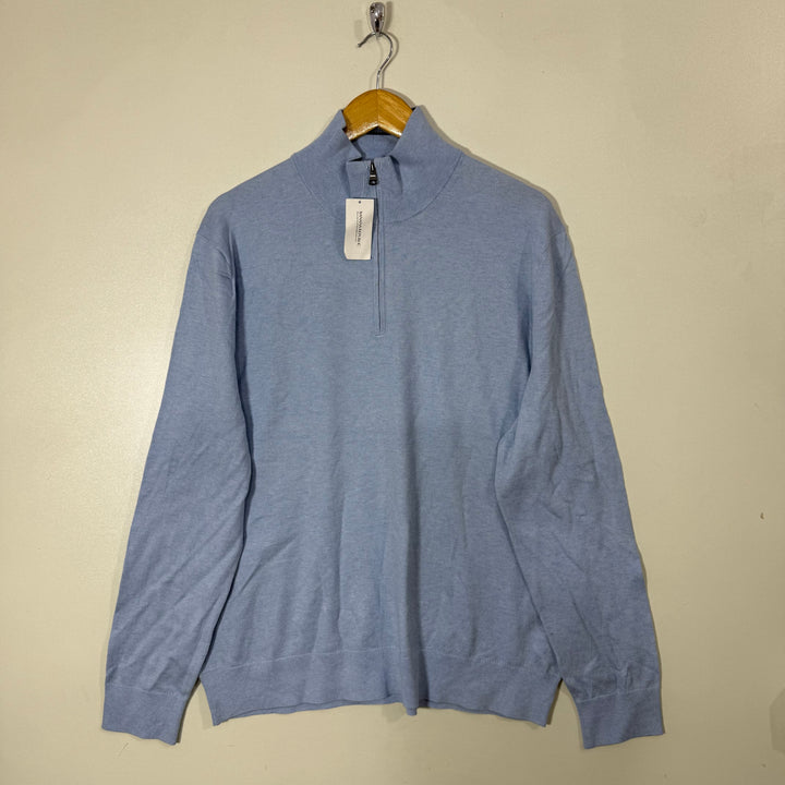 BANANA REPUBLIC HALF ZIP COTTON CASHMERE SWEATER BRAND NEW