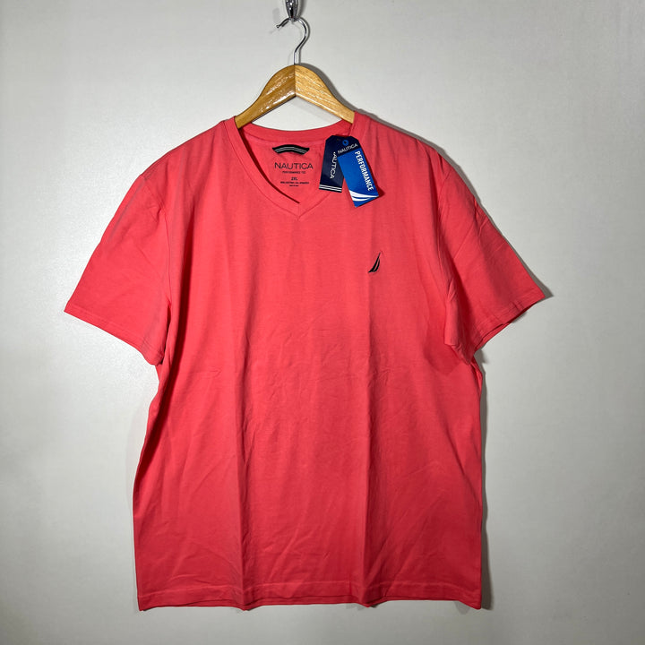 NAUTICA PERFORMANCE ACTIVE STRETCH V NECK COTTON TSHIRT BRAND NEW