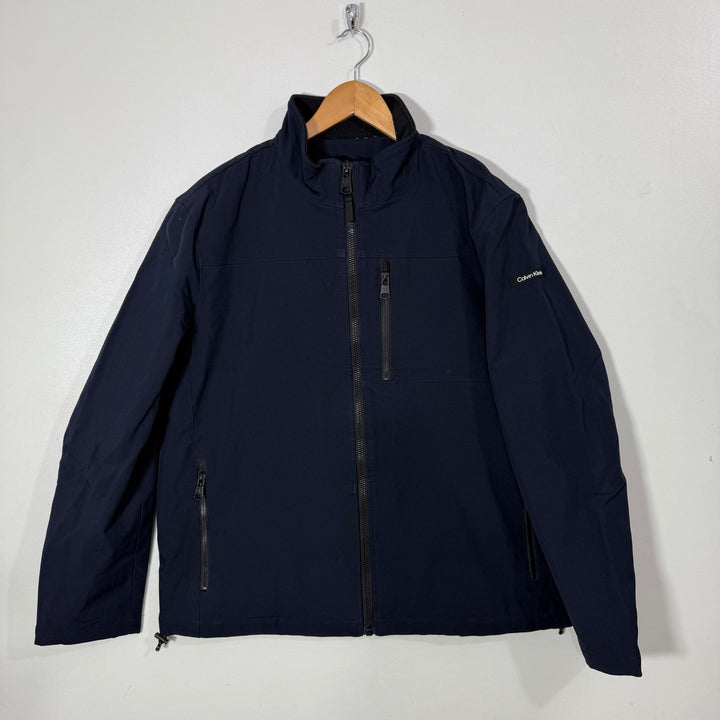 CALVIN KLEIN SOFT SHELL WINDBREAKER JACKET INNER FLEECE BLUE COLOUR