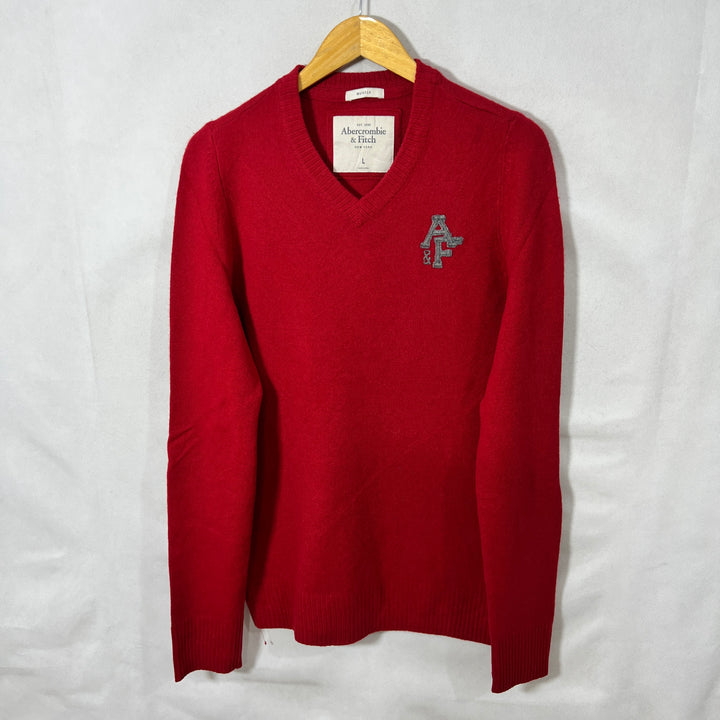 ABERCROMBIE & FITCH V NECK LAMBS WOOL SWEATER