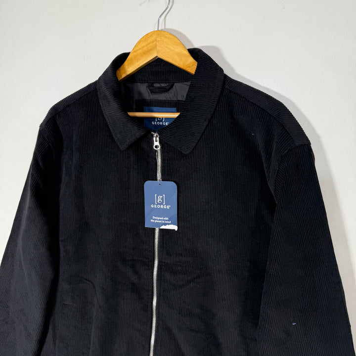 GEORGE SHIRT COLLAR CORDUROY JACKET BLACK COLOUR