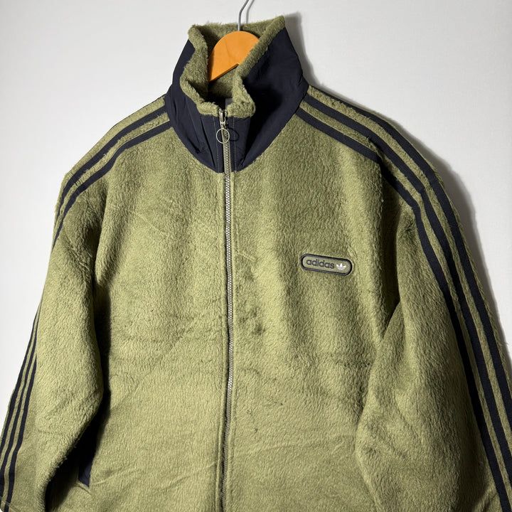 ADIDAS ORIGINALS BAGGY FIT FLEECE JACKET GREEN COLOUR
